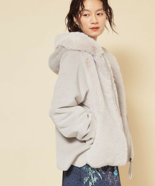 SunaUna / スーナウーナ レザーブルゾン・ジャケット | 【冬を彩る異素材フェイクファーアウター】 | 詳細3