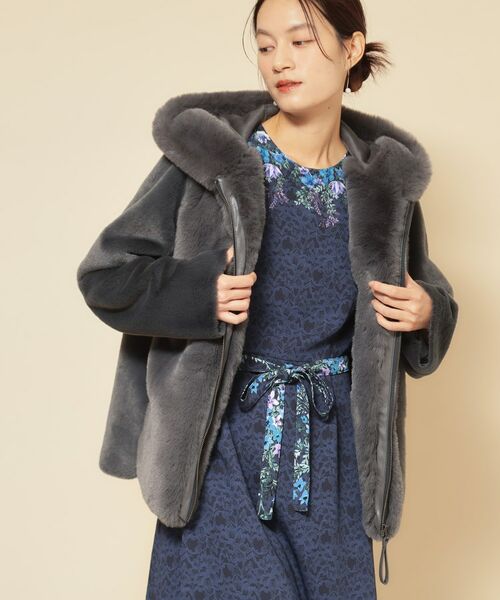 SunaUna / スーナウーナ レザーブルゾン・ジャケット | 【冬を彩る異素材フェイクファーアウター】 | 詳細6