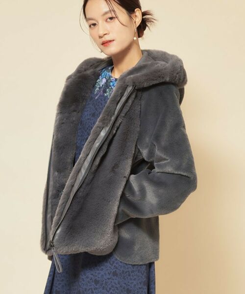 SunaUna / スーナウーナ レザーブルゾン・ジャケット | 【冬を彩る異素材フェイクファーアウター】 | 詳細7