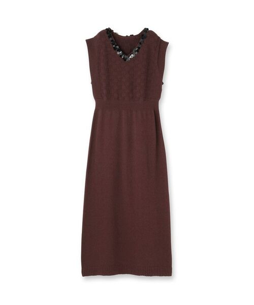 SunaUna / スーナウーナ ロング・マキシ丈ワンピース | 【COLLECTION LINE】スパンコールニットジャンドレ | 詳細1