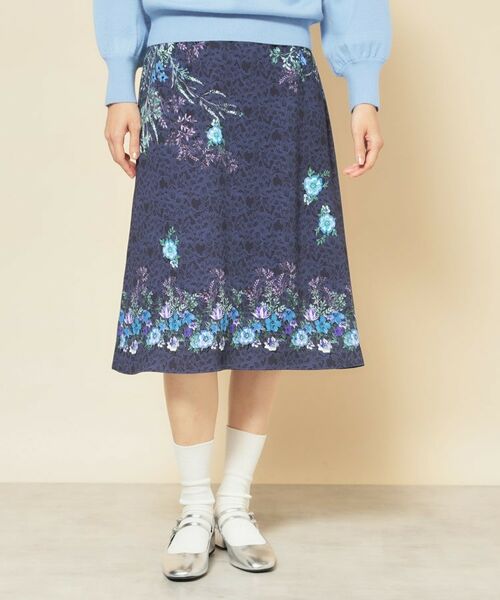 SunaUna / スーナウーナ スカート | 【co creation and yours/SS~L】オリエンタル柄パネルスカート(ネイビー(294))