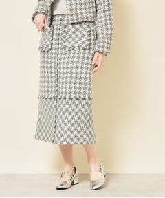 SunaUna / スーナウーナ スカート | 【COLLECTION LINE】ツイードフリンジスカート