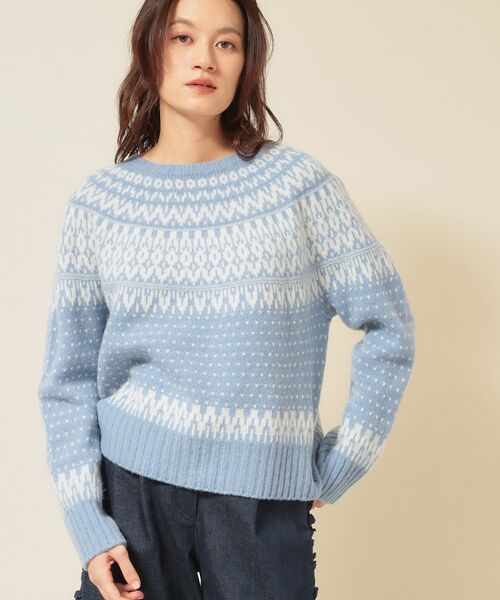 SunaUna / スーナウーナ ニット・セーター | 【ラメ/エアリー】無縫製ニット(ブルー(092))