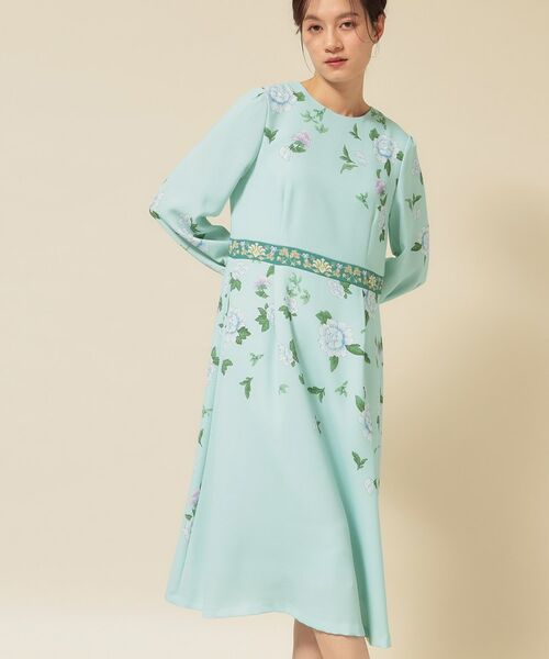 SunaUna / スーナウーナ ミニ丈・ひざ丈ワンピース | 【co creation and yours/SS~L】オリエンタルプリントワンピース(ミントグリーン(221))