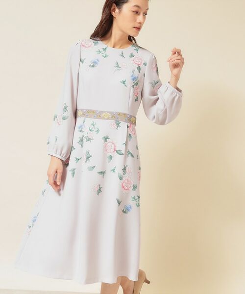 SunaUna / スーナウーナ ミニ丈・ひざ丈ワンピース | 【co creation and yours/SS~L】オリエンタルプリントワンピース(ライトベージュ(251))