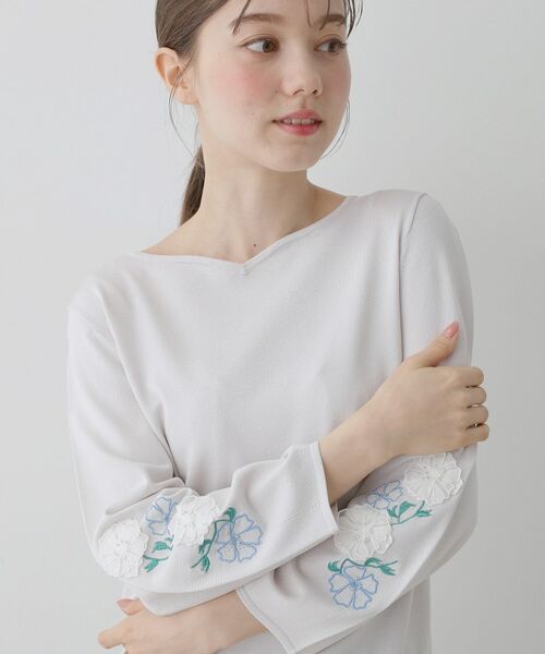 SunaUna / スーナウーナ ニット・セーター | 【SS～Lサイズ展開／フラワー刺繍】クラフトニット | 詳細2