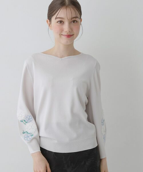 SunaUna / スーナウーナ ニット・セーター | 【SS～Lサイズ展開／フラワー刺繍】クラフトニット | 詳細4