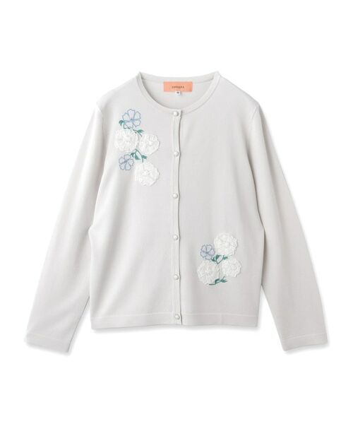 SunaUna / スーナウーナ カーディガン・ボレロ | 【SS～Lサイズ展開／フラワー刺繍】クラフトニット | 詳細1