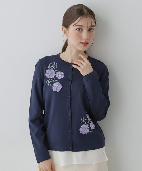 SunaUna / スーナウーナ カーディガン・ボレロ | 【SS～Lサイズ展開／フラワー刺繍】クラフトニット | 詳細10