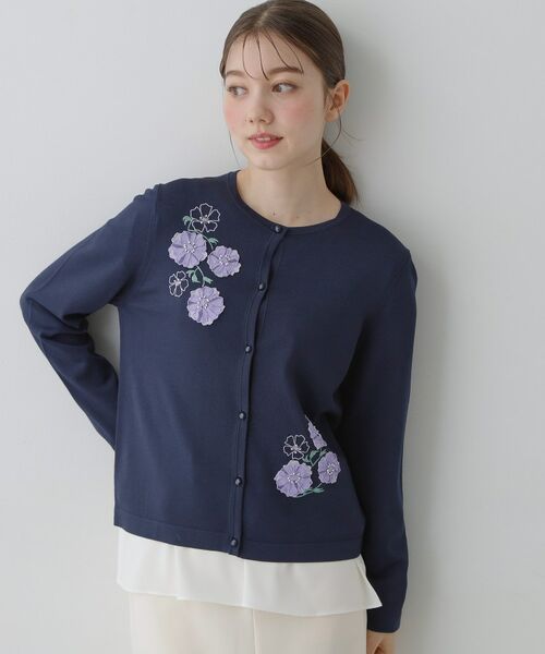 SunaUna / スーナウーナ カーディガン・ボレロ | 【SS～Lサイズ展開／フラワー刺繍】クラフトニット | 詳細11