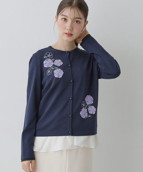 SunaUna / スーナウーナ カーディガン・ボレロ | 【SS～Lサイズ展開／フラワー刺繍】クラフトニット | 詳細12
