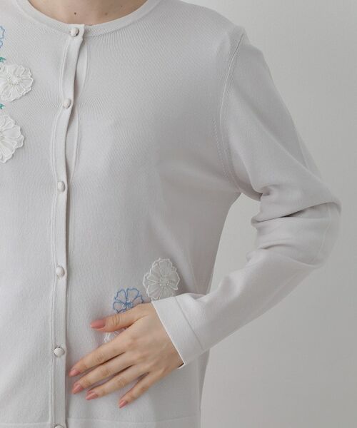 SunaUna / スーナウーナ カーディガン・ボレロ | 【SS～Lサイズ展開／フラワー刺繍】クラフトニット | 詳細18