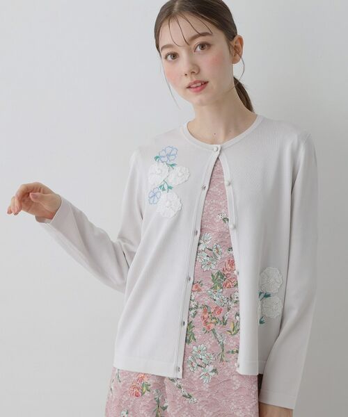 SunaUna / スーナウーナ カーディガン・ボレロ | 【SS～Lサイズ展開／フラワー刺繍】クラフトニット | 詳細2