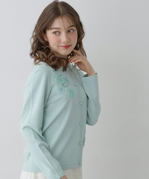 SunaUna / スーナウーナ カーディガン・ボレロ | 【SS～Lサイズ展開／フラワー刺繍】クラフトニット | 詳細6