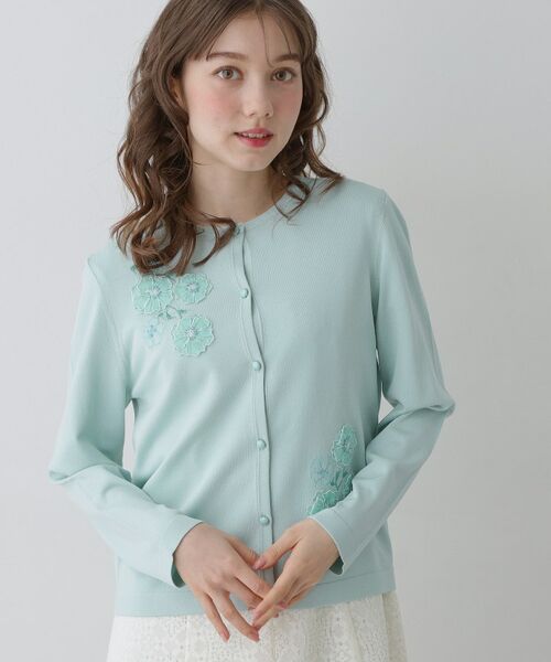 SunaUna / スーナウーナ カーディガン・ボレロ | 【SS～Lサイズ展開／フラワー刺繍】クラフトニット | 詳細7