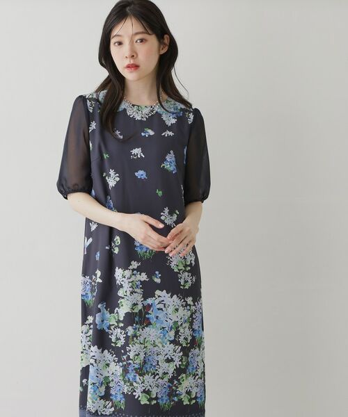 SunaUna / スーナウーナ ロング・マキシ丈ワンピース | 【co creation and yours／SS～L】多色花柄プリント五分袖ワンピース | 詳細10