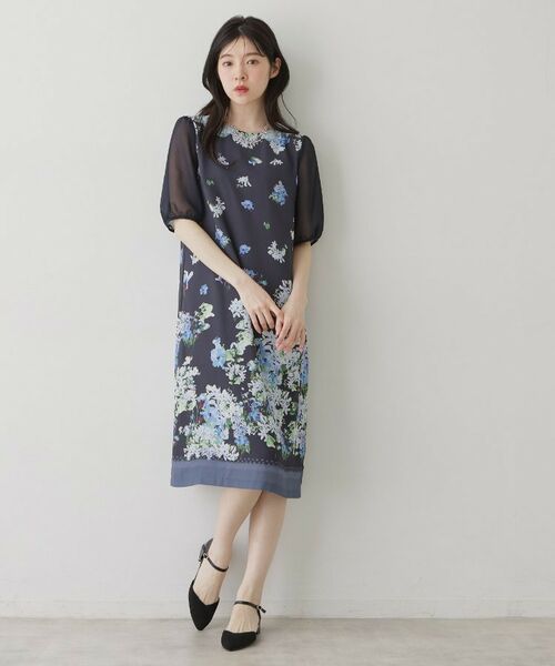 SunaUna / スーナウーナ ロング・マキシ丈ワンピース | 【co creation and yours／SS～L】多色花柄プリント五分袖ワンピース | 詳細12