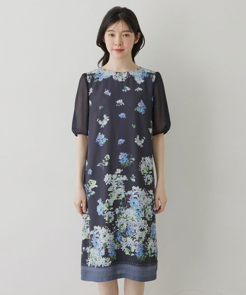 SunaUna / スーナウーナ ロング・マキシ丈ワンピース | 【co creation and yours／SS～L】多色花柄プリント五分袖ワンピース | 詳細14