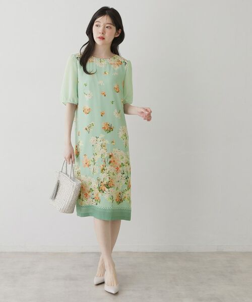 SunaUna / スーナウーナ ロング・マキシ丈ワンピース | 【co creation and yours／SS～L】多色花柄プリント五分袖ワンピース | 詳細3