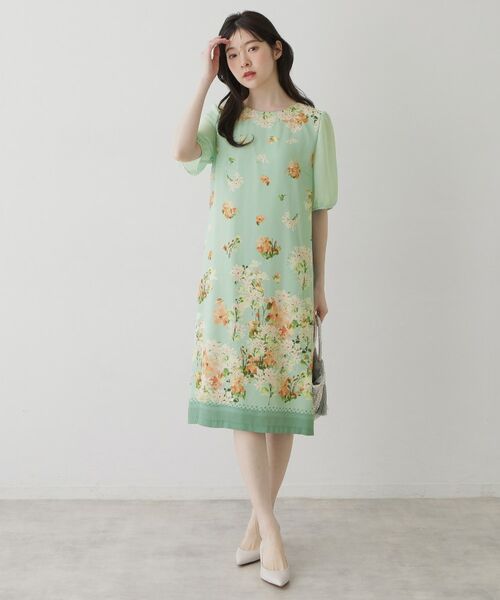 SunaUna / スーナウーナ ロング・マキシ丈ワンピース | 【co creation and yours／SS～L】多色花柄プリント五分袖ワンピース | 詳細4