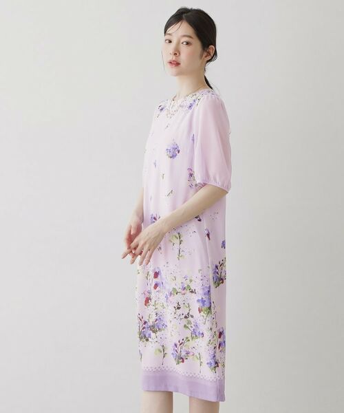 SunaUna / スーナウーナ ロング・マキシ丈ワンピース | 【co creation and yours／SS～L】多色花柄プリント五分袖ワンピース | 詳細7