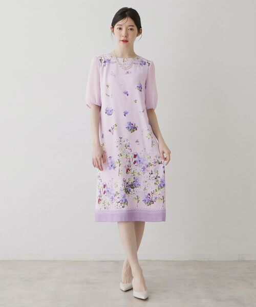 SunaUna / スーナウーナ ロング・マキシ丈ワンピース | 【co creation and yours／SS～L】多色花柄プリント五分袖ワンピース | 詳細8