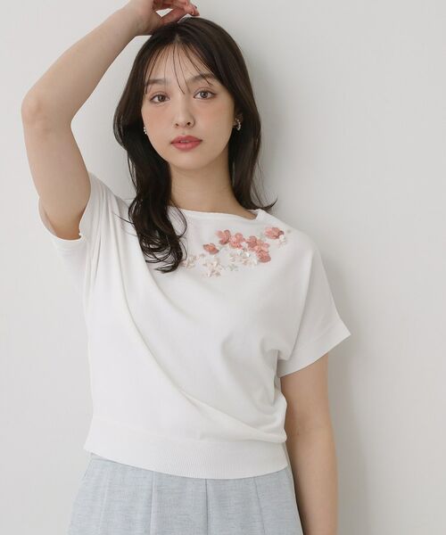 SunaUna / スーナウーナ ニット・セーター | 【SS～Lサイズ展開／スパンコール・ビジュー・刺繍】クラフトニット | 詳細2