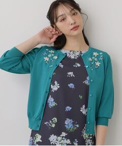 SunaUna / スーナウーナ カーディガン・ボレロ | 【SS～Lサイズ展開／スパンコール・ビジュー・刺繍】クラフトカーディガン