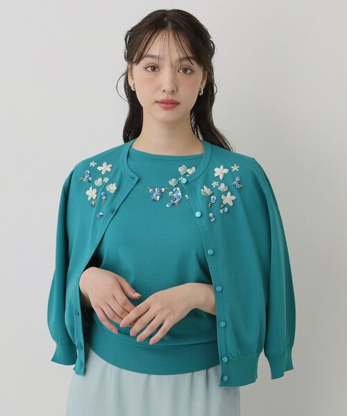 SunaUna / スーナウーナ カーディガン・ボレロ | 【SS～Lサイズ展開／スパンコール・ビジュー・刺繍】クラフトカーディガン | 詳細7