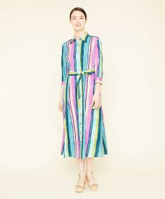 Sybilla / シビラ ロング・マキシ丈ワンピース | マルチカラーストライプシャツワンピース