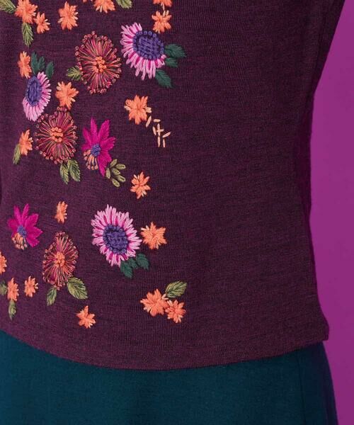 Sybilla / シビラ ニット・セーター | スウィートウィーンフラワー刺繍ニットプルオーバー | 詳細6