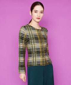 Sybilla / シビラ ニット・セーター | チェックデザインジャカードニットジャケット