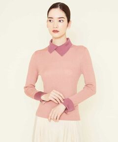 Sybilla / シビラ ニット・セーター | 【情報番組着用】バイカラ—カットハイネックリブニット