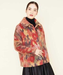 Sybilla / シビラ ステンカラーコート | フラワージャガードジャケットコート