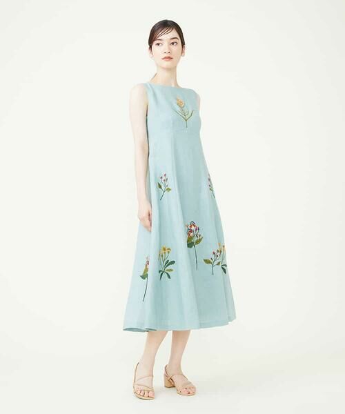 ボタニカル刺繍ドレス （ロング・マキシ丈ワンピース）｜Sybilla