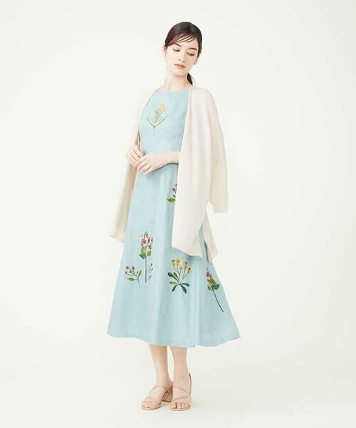 ボタニカル刺繍ドレス （ロング・マキシ丈ワンピース）｜Sybilla