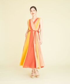 Sybilla / シビラ ロング・マキシ丈ワンピース | 配色カシュクールワンピース