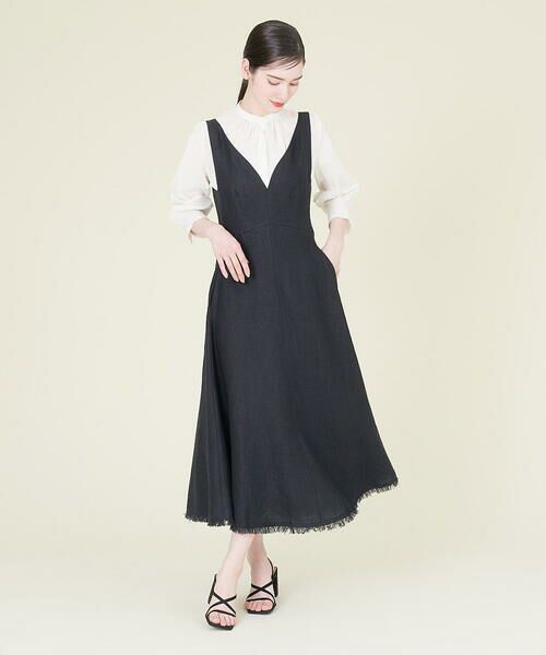 Sybilla 18ss ノースリーブ デザインリネンワンピース