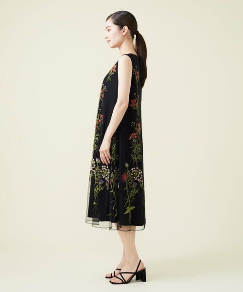 Sybilla / シビラ ドレス | フラワー刺繍チュールノースリーブドレス | 詳細16