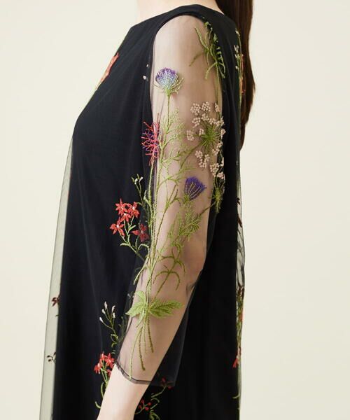 Sybilla / シビラ ドレス | フラワー刺繍チュールスリーブドレス | 詳細25