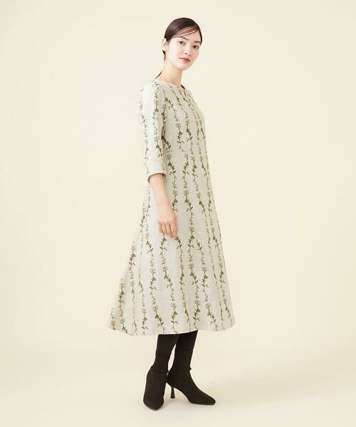 シビラ 近年モデル ランドスケープ刺繍ドレス ノースリーブ ワンピース M44cm袖丈