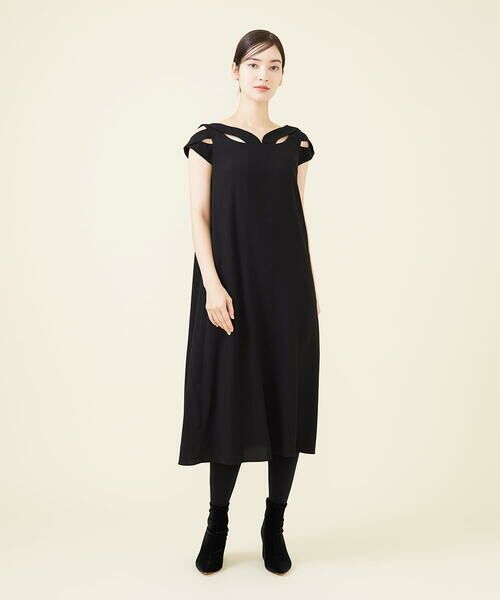 Sybilla / シビラ ドレス | 【blue&black】デコルテカットワークドレス | 詳細1