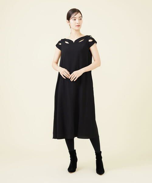 Sybilla / シビラ ドレス | 【blue&black】デコルテカットワークドレス | 詳細3