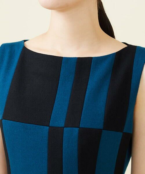 Sybilla / シビラ ドレス | 【blue&black】バイカラーパッチワークドレス | 詳細6