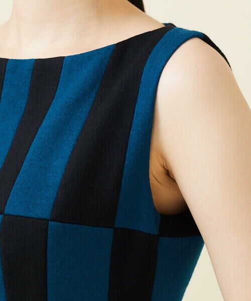 Sybilla / シビラ ドレス | 【blue&black】バイカラーパッチワークドレス | 詳細8