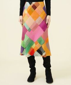 Sybilla / シビラ ロング・マキシ丈スカート | マルチカラーブロックマーメイドスカート