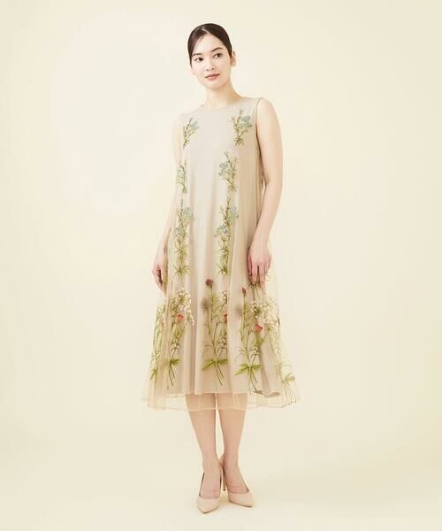 Sybilla / シビラ ドレス | フラワー刺繍チュールノースリーブドレス | 詳細1