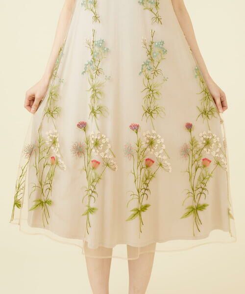 Sybilla / シビラ ドレス | フラワー刺繍チュールノースリーブドレス | 詳細2