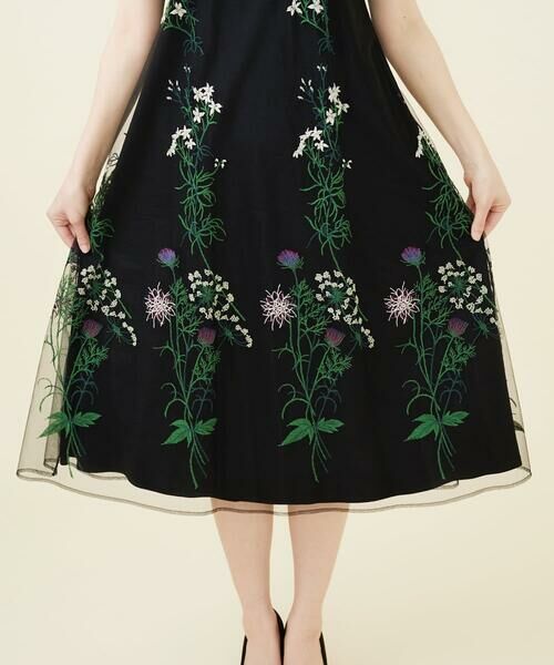 フラワー刺繍チュールノースリーブドレス （ドレス）｜Sybilla 