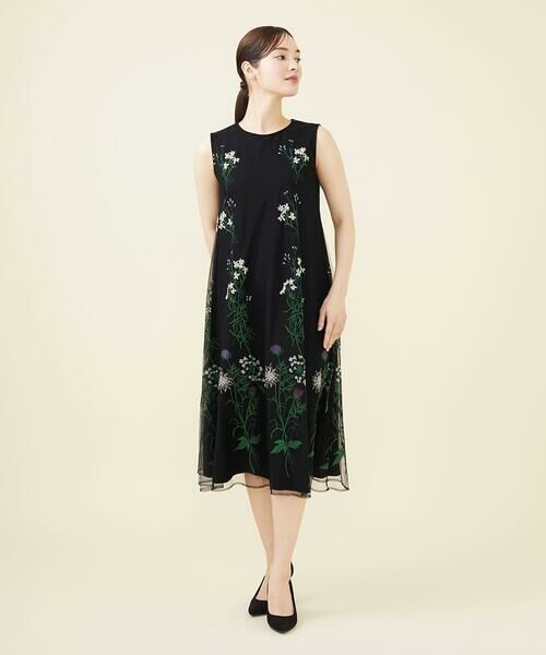 Sybilla / シビラ ドレス | フラワー刺繍チュールノースリーブドレス | 詳細3